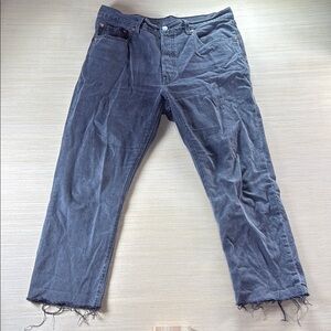 Levi’s 501 Women’s Charcoal Gray Denim Button Fly Pants‎ 32x26